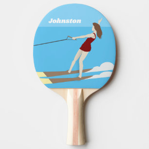 Waterski im Vintagen Stil Tischtennis Schläger