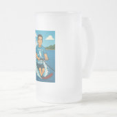 Waterskier with a racquetball shirt mattglas bierglas (VorderseiteRechts)