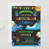 Waterslide Bash Summer Boy Geburtstagsparty Einladung (Vorderseite)