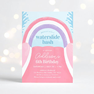 Waterslide Bash Summer Girl Geburtstag Einladung
