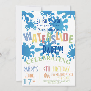 Waterslide Geburtstag Custom Einladung