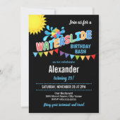 Waterslide Geburtstagsparty Einladung (Vorderseite)