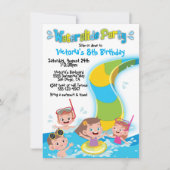 Waterslide Pool Geburtstagsparty Einladung (Vorderseite)