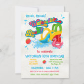 Waterslide Pool Party BIrthday Bash Einladung (Vorderseite)