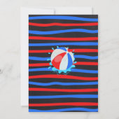 Waterslide Splish Splash Birthday Red White Blue Einladung (Rückseite)