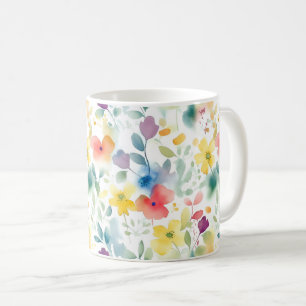 Watersolor Frühlingsblumen Tasse