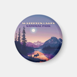 Waterton Lakes Nationalpark Kanada Alberta Karte Magnet