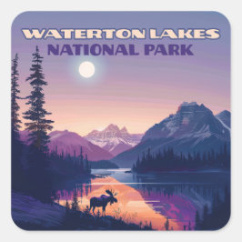Waterton Lakes Nationalpark Kanada Alberta Quadratischer Aufkleber