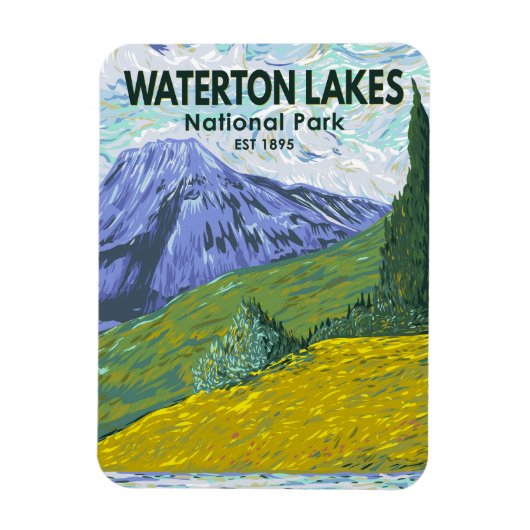 Waterton Lakes Nationalpark Kanada Reisen Vintag Magnet (Vertikal)
