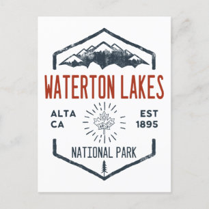 Waterton Lakes Nationalpark Kanada Vintage Postkarte