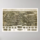 Watertown, CT Panoramic Map - 1918 Poster (Vorne)