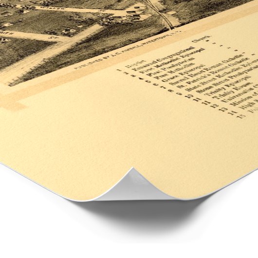 Watertown, NY Panoramic Map - 1891 Poster (Ecke)