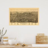 Watertown, NY Panoramic Map - 1891 Poster (Küche)