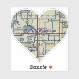 Watertown SD Vintage Karte Aufkleber