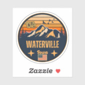 Waterville, Iowa Aufkleber (Blatt)