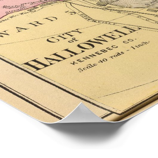 Waterville, Kennebec Co Poster (Ecke)