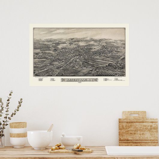 Waterville, NY Panoramic Map - 1885 Poster (Küche)