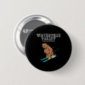 Waterville Valley New Hampshire - Funny Ski Grizzl Button (Vorne & Hinten)