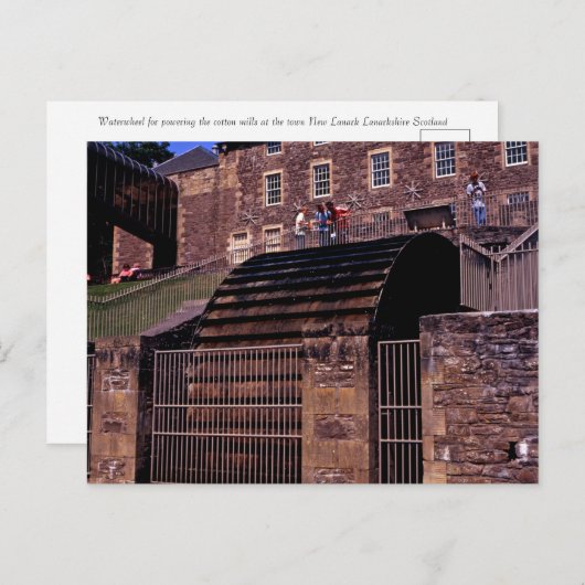 Waterwheel New Lanark Schottland Postkarte (Vorne/Hinten)