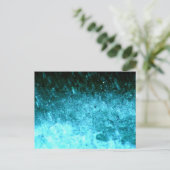Watery Blue Abstrakte Textur Postkarte (Stehend Vorderseite)