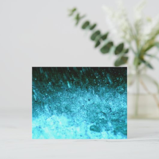 Watery Blue Abstrakte Textur Postkarte (Stehend Vorderseite)