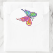 Watery Butterfly Ovaler Aufkleber (Tasche)