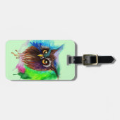 Watery Wood Owl Gepäckanhänger (Vorderseite horizontal)