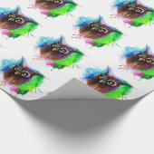 Watery Wood Owl Geschenkpapier (Ecke)