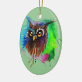 Watery Wood Owl Keramikornament (Links)
