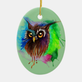 Watery Wood Owl Keramikornament
