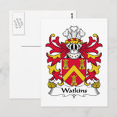 Watkins Familienwappen Postkarte (Vorne/Hinten)