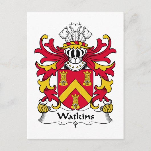 Watkins Familienwappen Postkarte (Vorderseite)