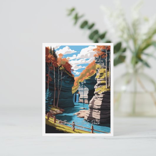 Watkins Glen Staat Park/Garten: Parco di Villa dei Postkarte (Stehend Vorderseite)