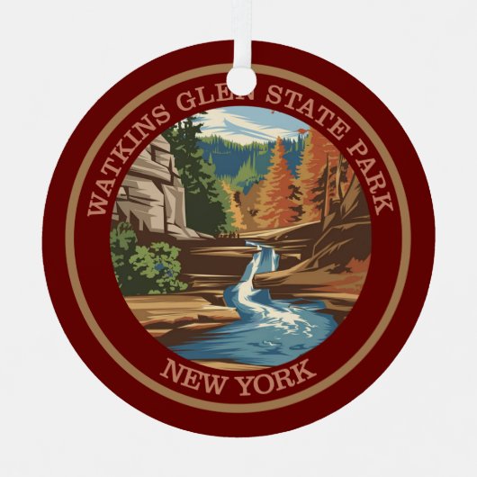 Watkins Glen Staat Park, New York. Farbe Ornament Aus Metall (Vorderseite)
