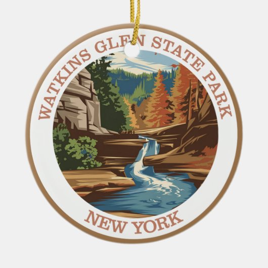 Watkins Glen Staat Park, New York. Keramik Ornament (Vorne)