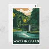 Watkins Glen Staat Park, New York. Postkarte (Vorne/Hinten)