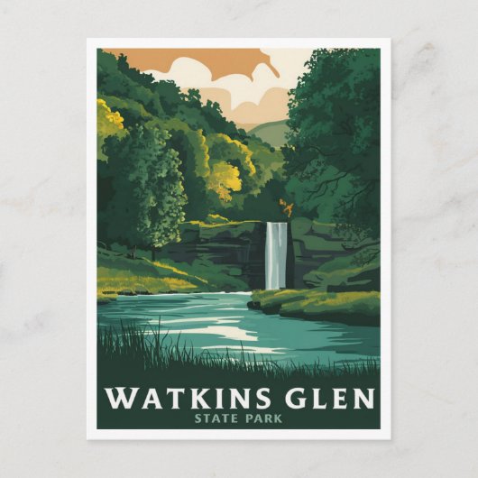 Watkins Glen Staat Park, New York. Postkarte (Vorderseite)