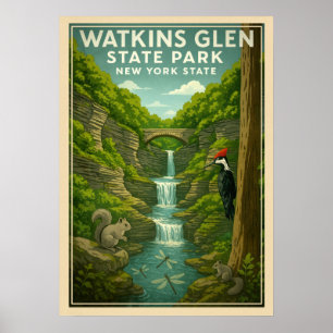 Watkins Glen Staat Park New York Staat V01 Poster