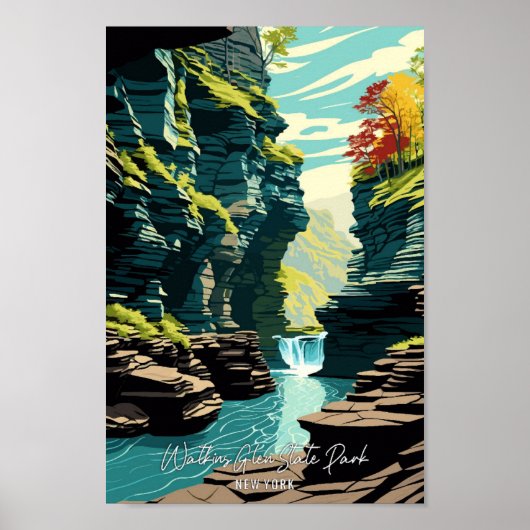 Watkins Glen Staat Park Wandern Poster (Vorne)