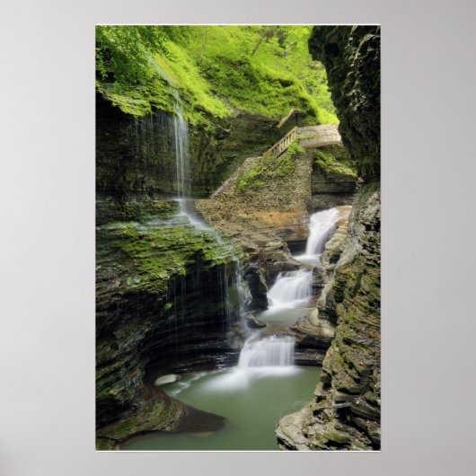 Watkins Glen Waterfall Print Poster (Vorne)