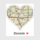 Watonga OK Retro Map Aufkleber (Blatt)