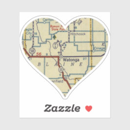 Watonga OK Retro Map Aufkleber