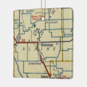 Watonga Oklahoma Vintage Karte Keramikornament (Links)