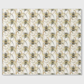 Watrecolor Bees Garden Natur Muster Art Geschenkpapier (Flach)