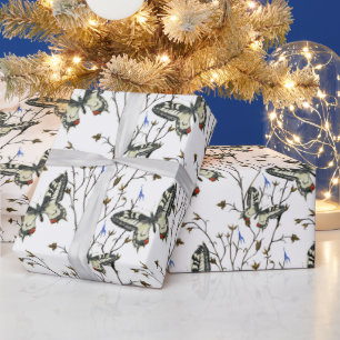 Watrecolor Butterflies Garten Natur Muster Kunst,  Geschenkpapier