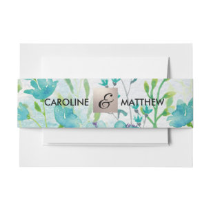 Watrecolor Spring Wildblumen Hochzeit Einladungsbanderole