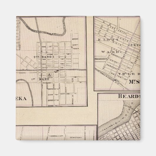 Watseka, Paris, Sterling, Beardstown und Arcola Magnet (Vorne)