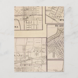 Watseka, Paris, Sterling, Beardstown und Arcola Postkarte