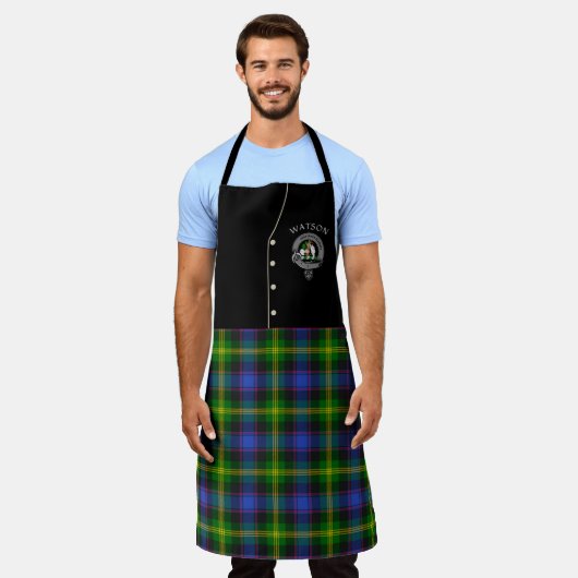 Watson Clan Abzeichen & Tartan Kilt Schürze (Getragen)