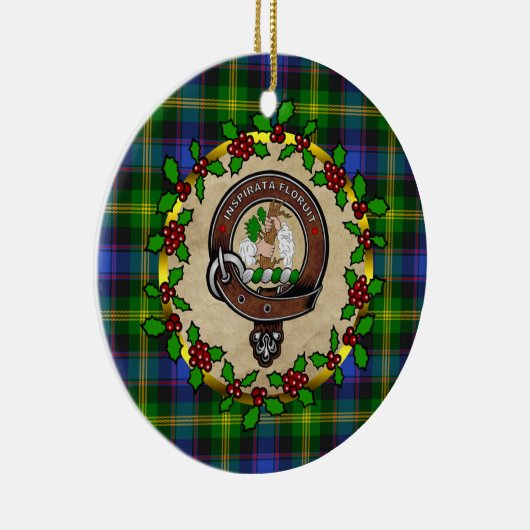 Watson Clan Abzeichen & Tartan Personalisiert Xmas Keramik Ornament (Rechts)